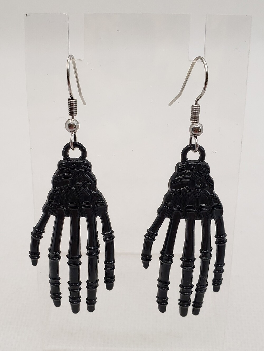 Black Skeleton Hand Dangle Earrings - Women Jewelry